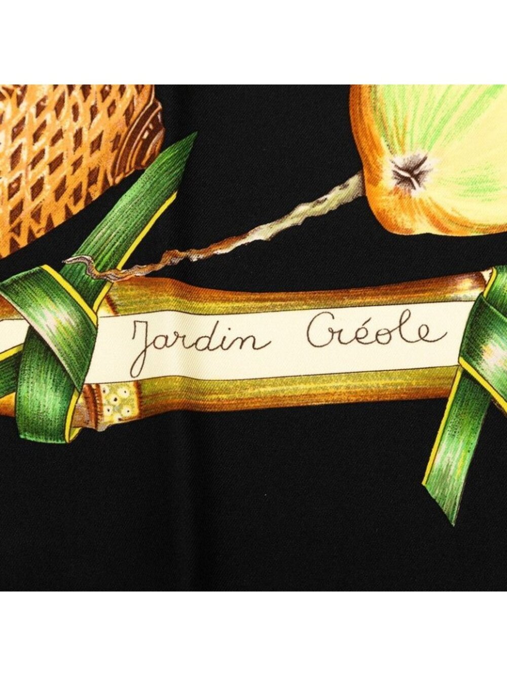 Hermes Carre 90 Jardin Creole Cles Or's Paradise Scarf Black Multicolor Silk - Picture 6 of 8